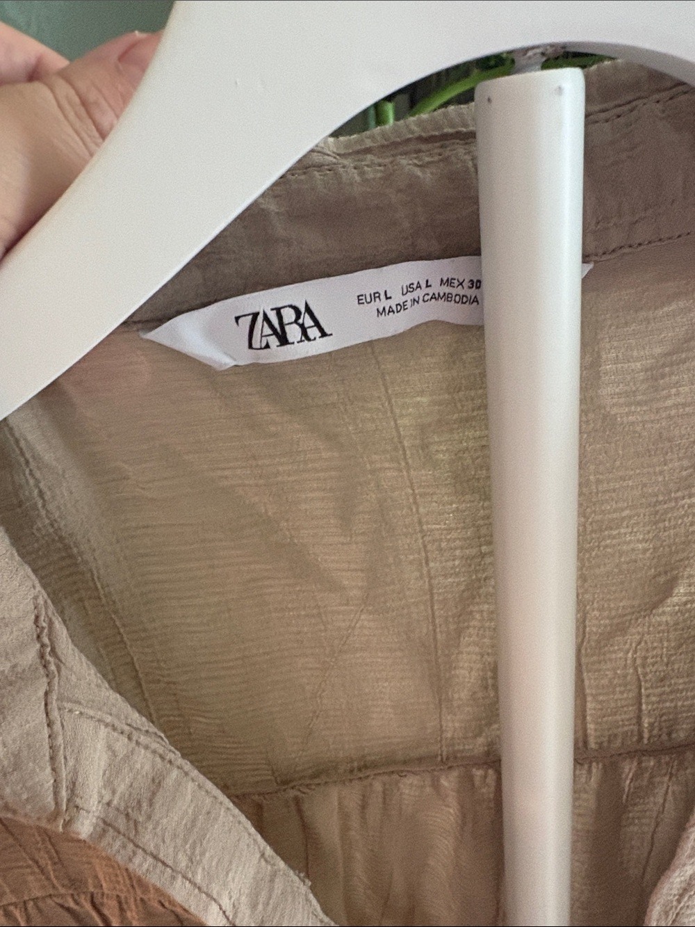 Zara Beige Ruffle-Hem Button-Front Tunic - Picture 2 of 3